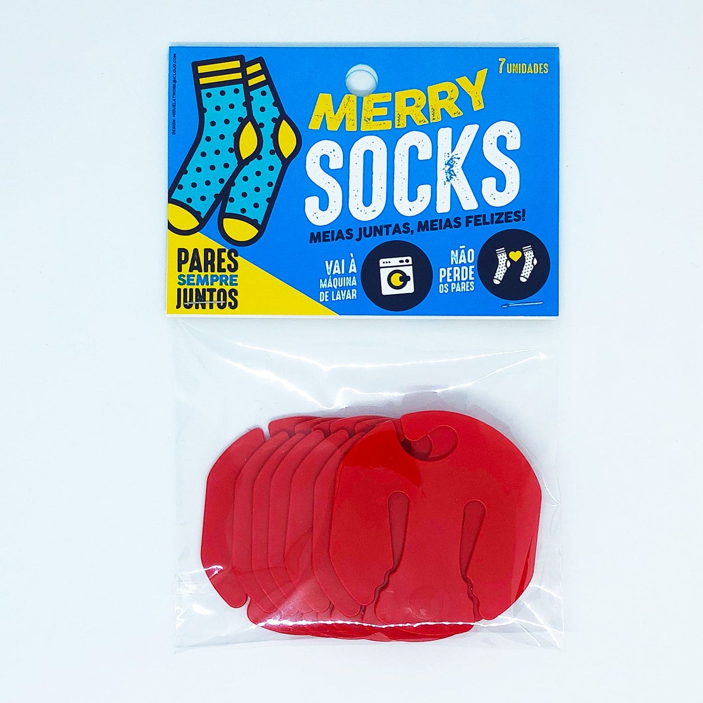 Conjunto de 7+(2 de oferta) cabides Merry Socks vermelho